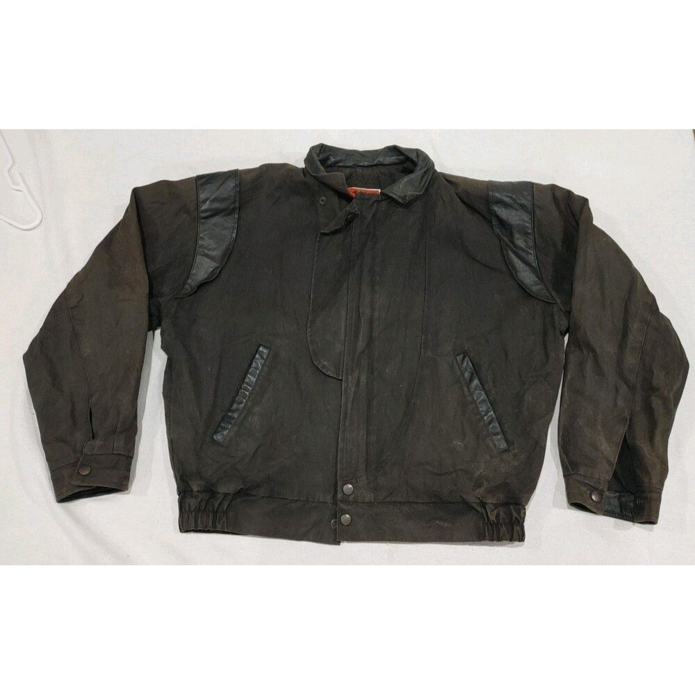 Kakadu Traders Jacket Australia Mens Size Small Brown Chore Coat Cotton Oilskin